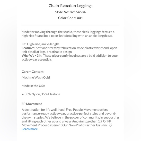 NEW! Free People Chain Reaction Leggings | BLACK - Picture 6 of 6